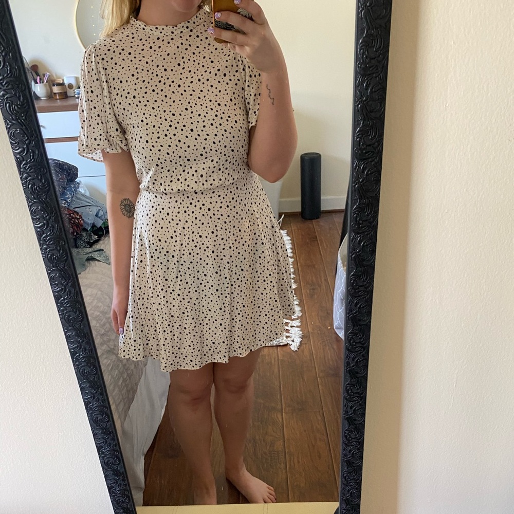 High neck white ASOS dress